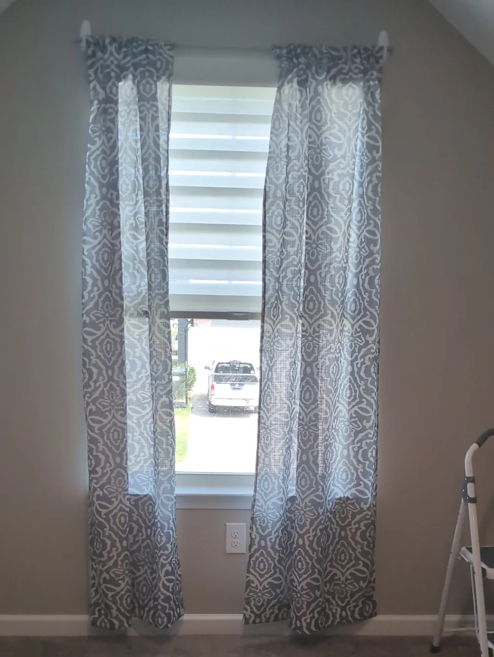 Mainstays Gray Sheer Patterned Window Panels